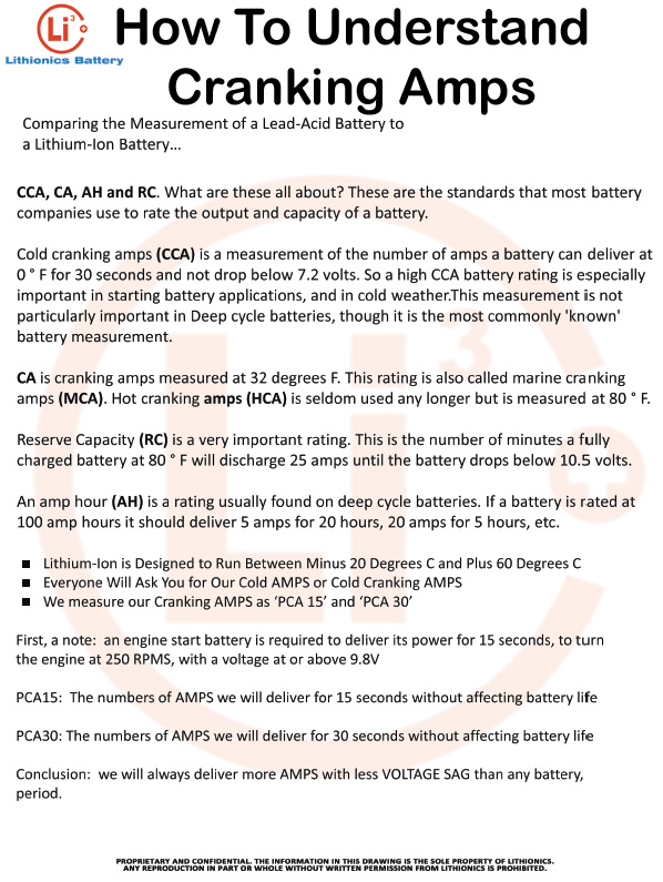 Lithium ion vehicle battery info sheet