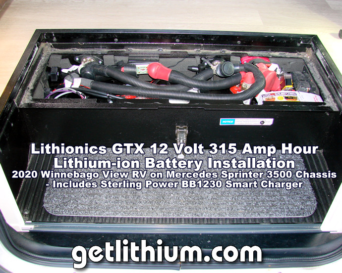 2020 Winnebago View 24D RV Lithionics 315 Amp hour lithium-ion battery installation and upgrade