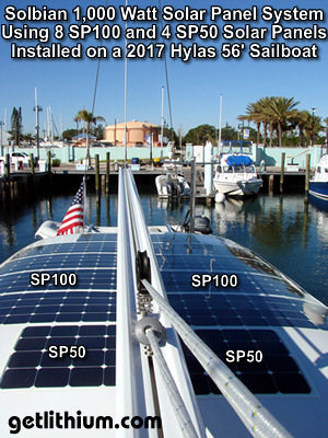 56 foot Hylas sailboat equipped with Lithionics batteries, Polar DC diesel Generator, Solbian solar panel system and more...